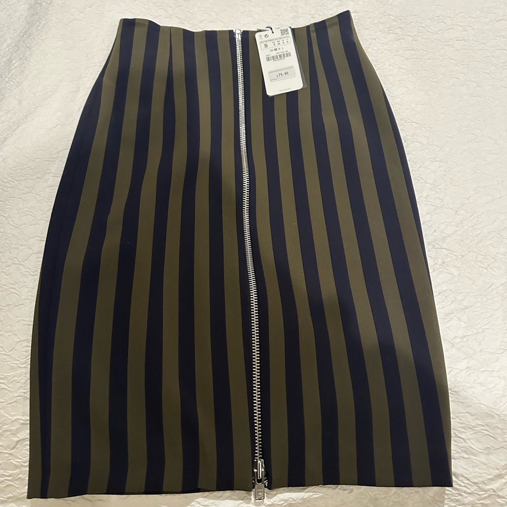 Navy and olive green skirt